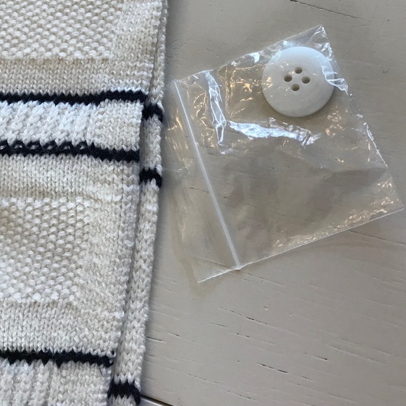 NWT TALBOTS COWL NECK SWEATER STRIPE PONCHO - Picture 5 of 13